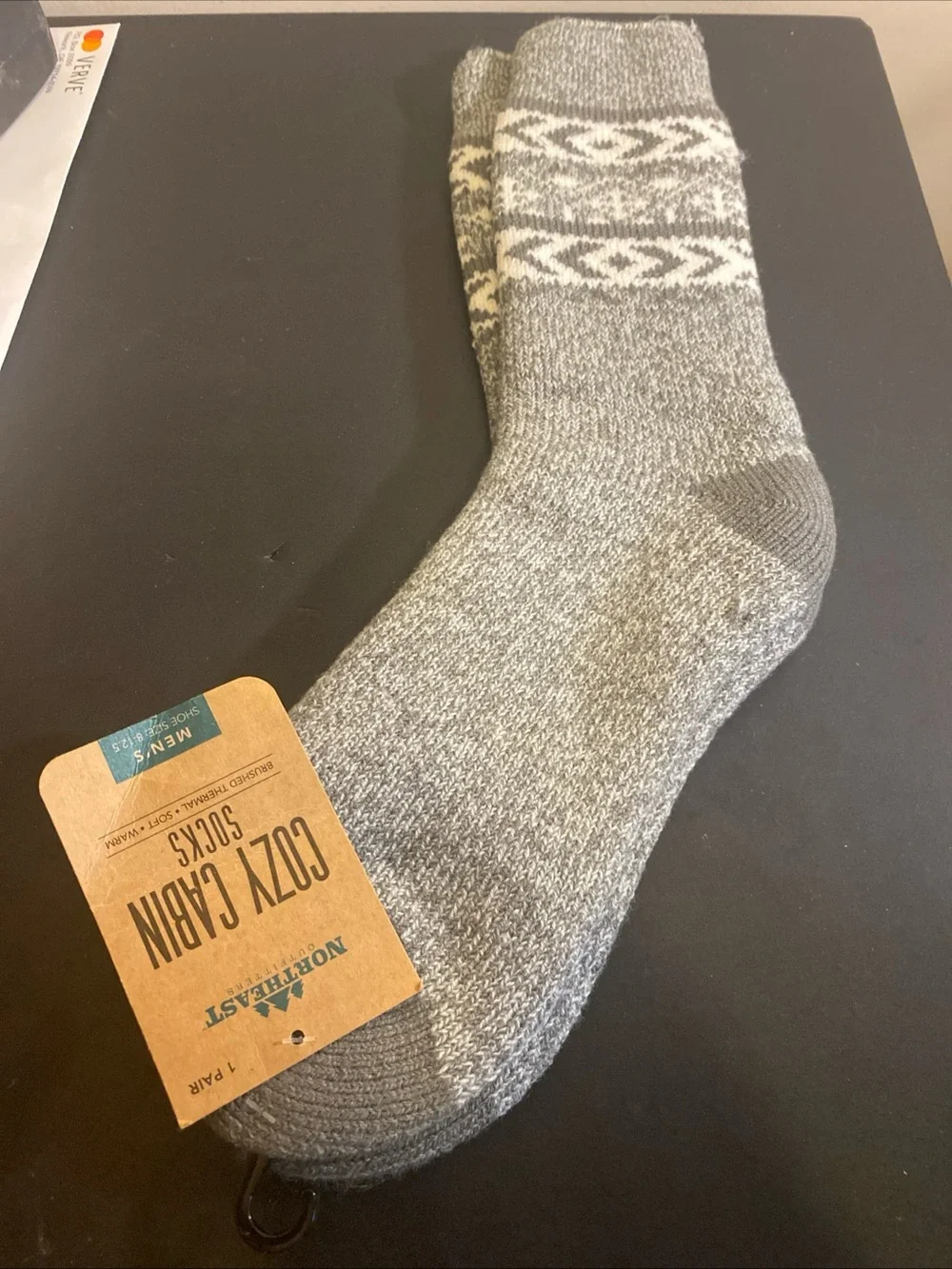 Northeast Outfitters Men's Cozy Cabin Tribal Stripes Crew Socks Large 8-12.5